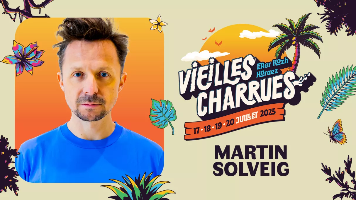 Portrait de Martin Solveig sur le visuel des Vieilles Charrues 2025